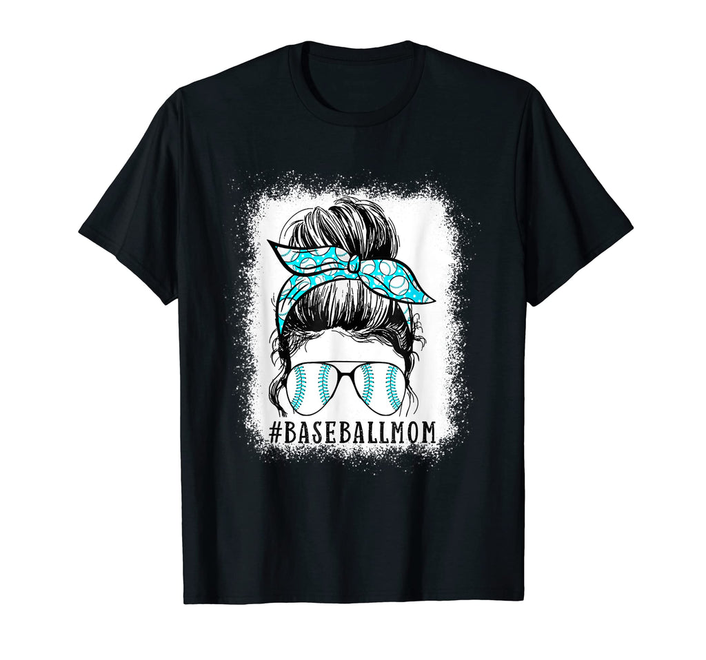 Funny Baseball Mom Messy Bun Softball T-Shirt - Graphic Print for Adults - T-Shirt, Sweatshirt, Hoodie