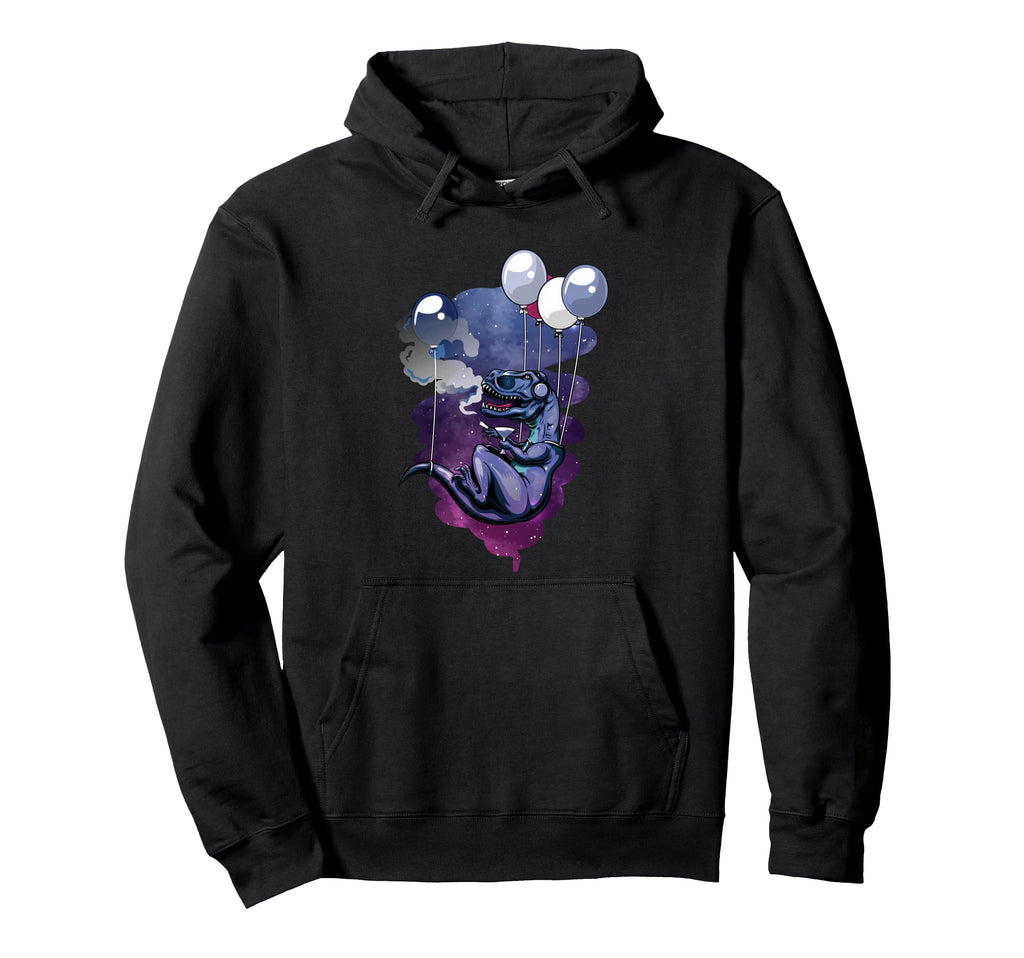 Chilling T Rex Ballons Aesthetic Edgy Hoodie - Graphic Print Unisex - T-Shirt, Sweatshirt, Hoodie