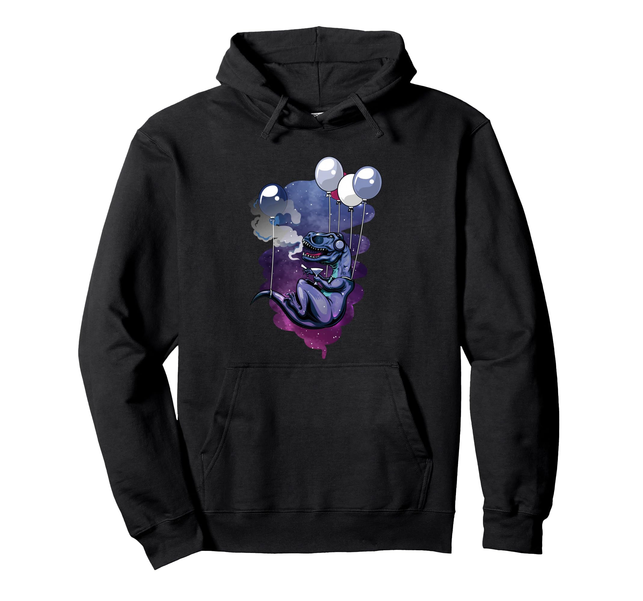 Chilling T Rex Ballons Aesthetic Edgy Hoodie - Graphic Print Unisex - T-Shirt, Sweatshirt, Hoodie