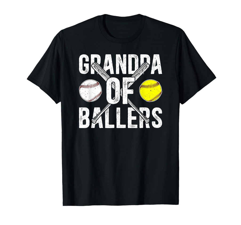 Grandpa Ballers Softball Baseball T-Shirt - Custom Art Print for Adults - T-Shirt, Sweatshirt, Hoodie