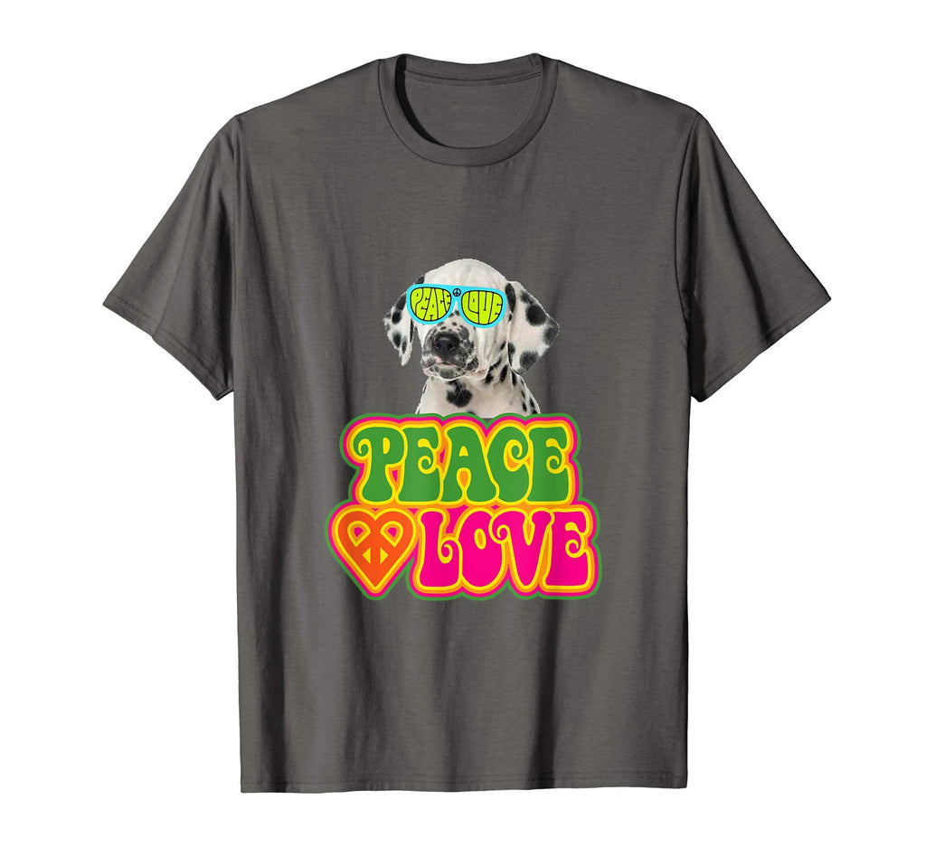 Peace Heart Love Dog Dalmatian T-Shirt - Graphic Print Men Women - T-Shirt, Sweatshirt, Hoodie