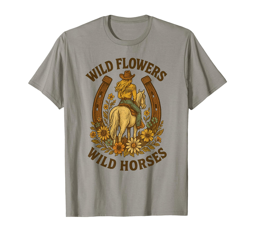 Wild Flowers Wild Horses Western T-Shirt - Aesthetic Graphic Unisex - T-Shirt, Sweatshirt, Hoodie
