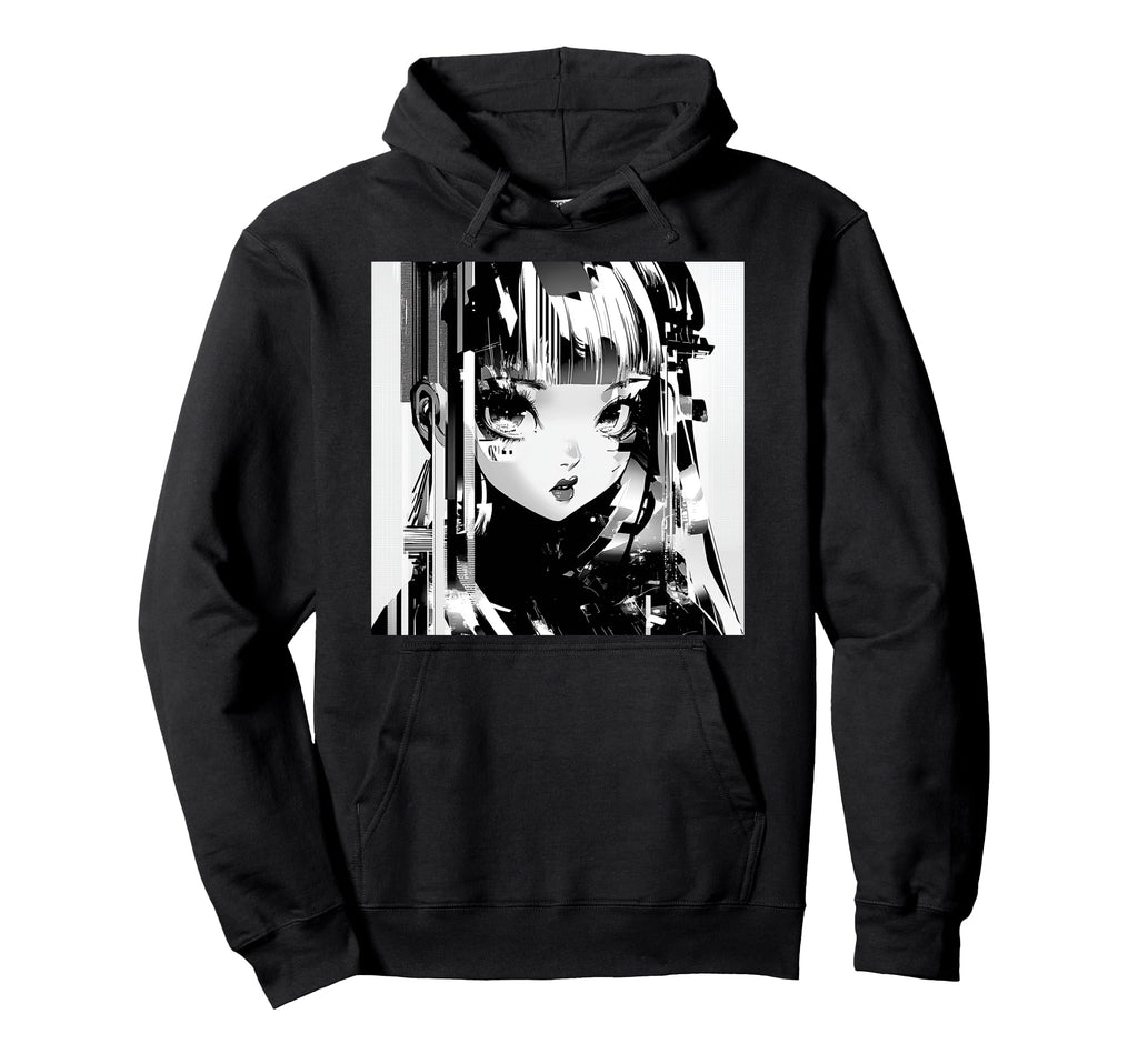 Glitchcore Kawaii Anime Gothic Grunge Hoodie - Minimalist Print Men Women - T-Shirt, Sweatshirt, Hoodie
