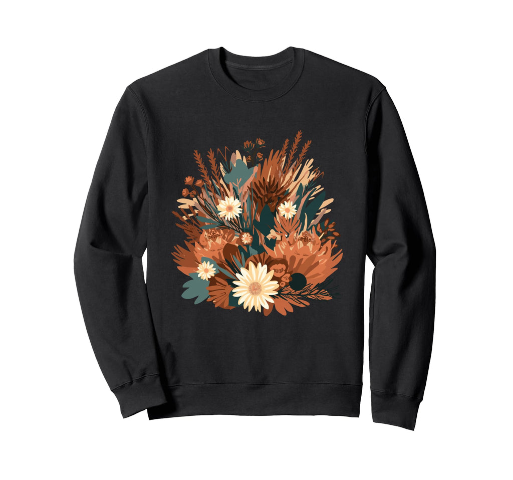 Boho Daisy Bouquet Autumn Sweatshirt - Custom Art Print for Adults - T-Shirt, Sweatshirt, Hoodie