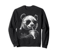 Panda Drinking Iced Coffee Funny Sweatshirt - Fun Novelty Design Unisex - T-Shirt, Sweatshirt, Hoodie