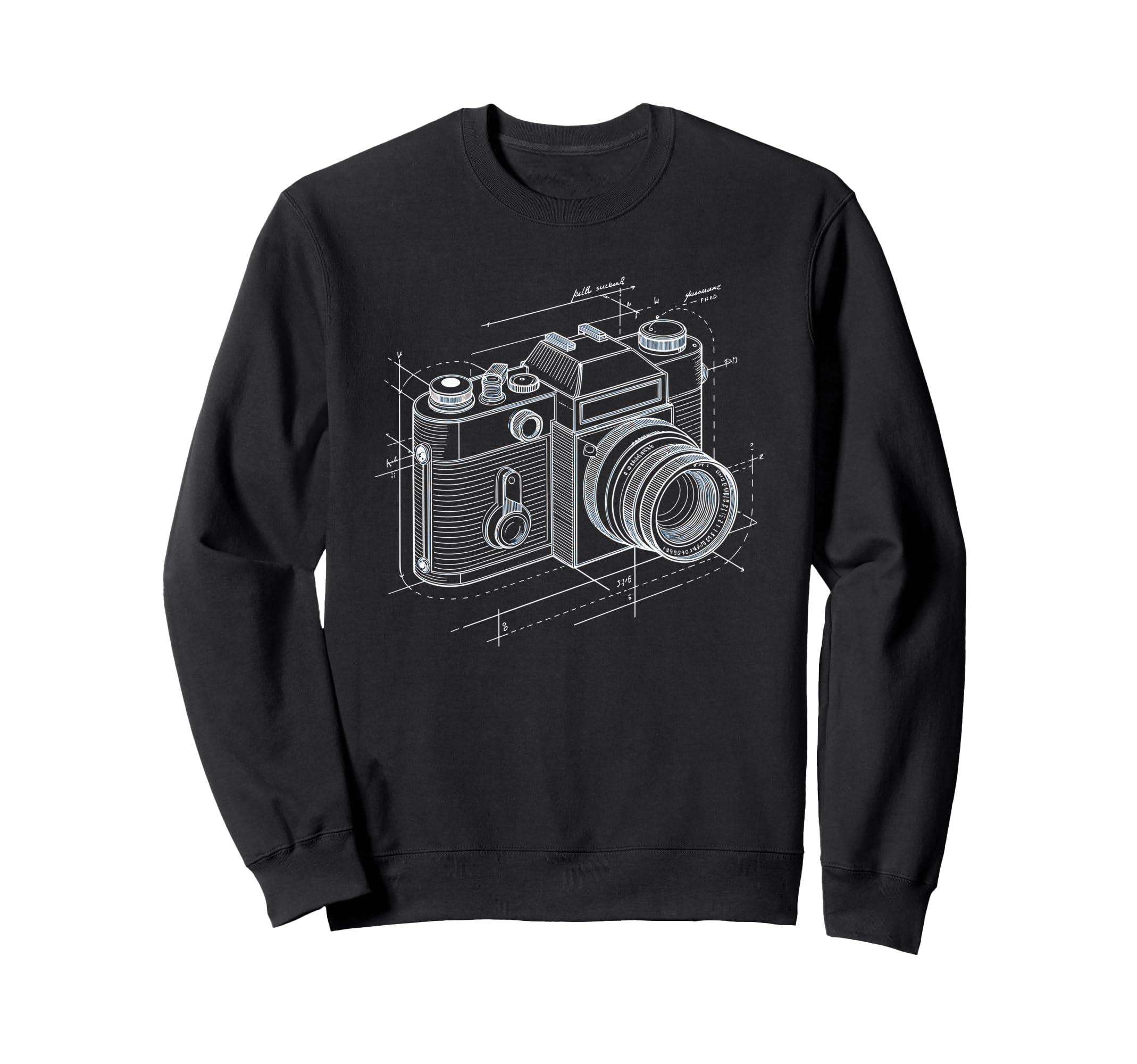 Exploded Camera Diagram Schematic Sweatshirt - Aesthetic Graphic Men Women - T-Shirt, Sweatshirt, Hoodie