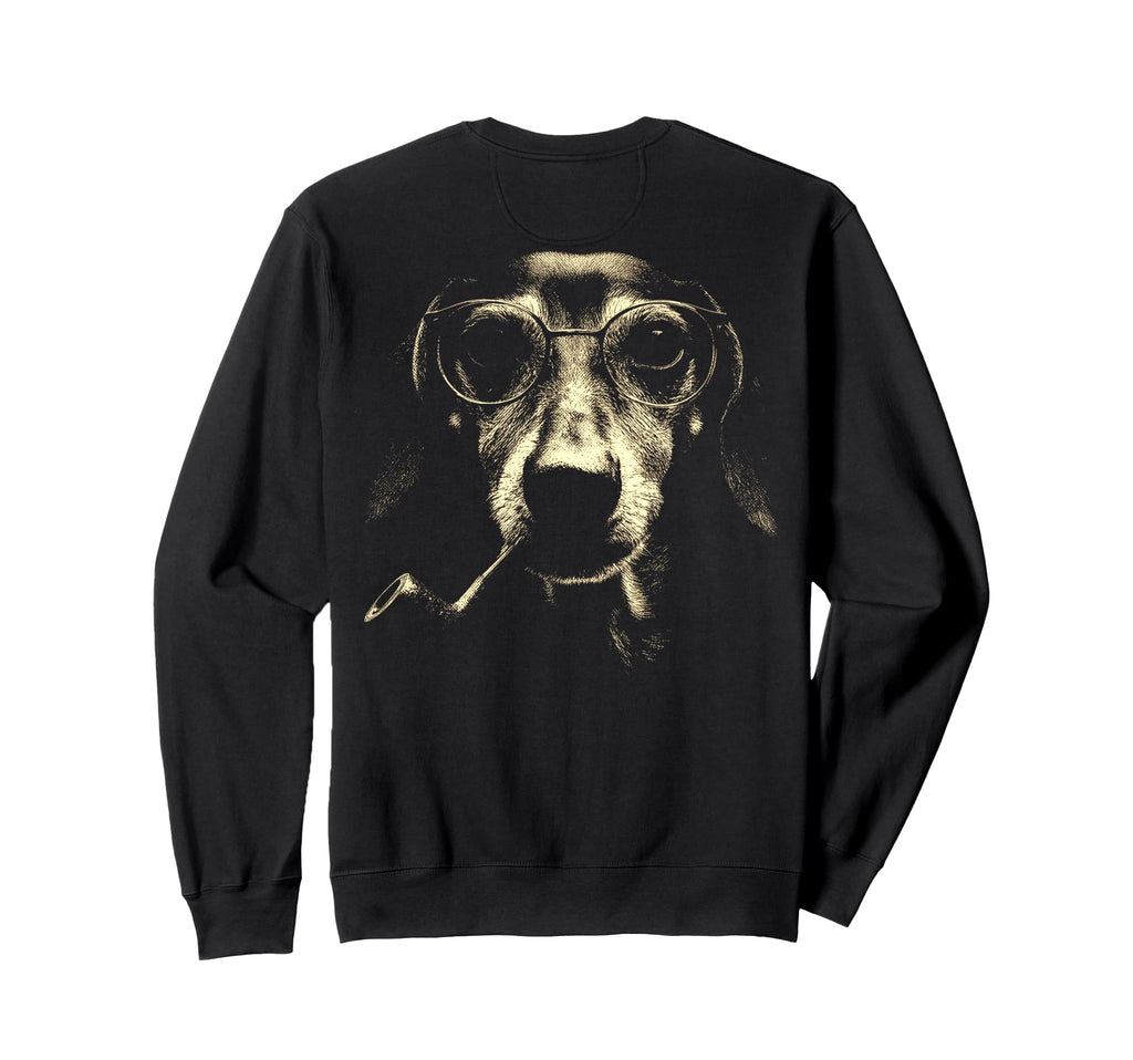 Dachshund Smoking Pipe Grunge Sweatshirt - Aesthetic Graphic for Adults - T-Shirt, Sweatshirt, Hoodie