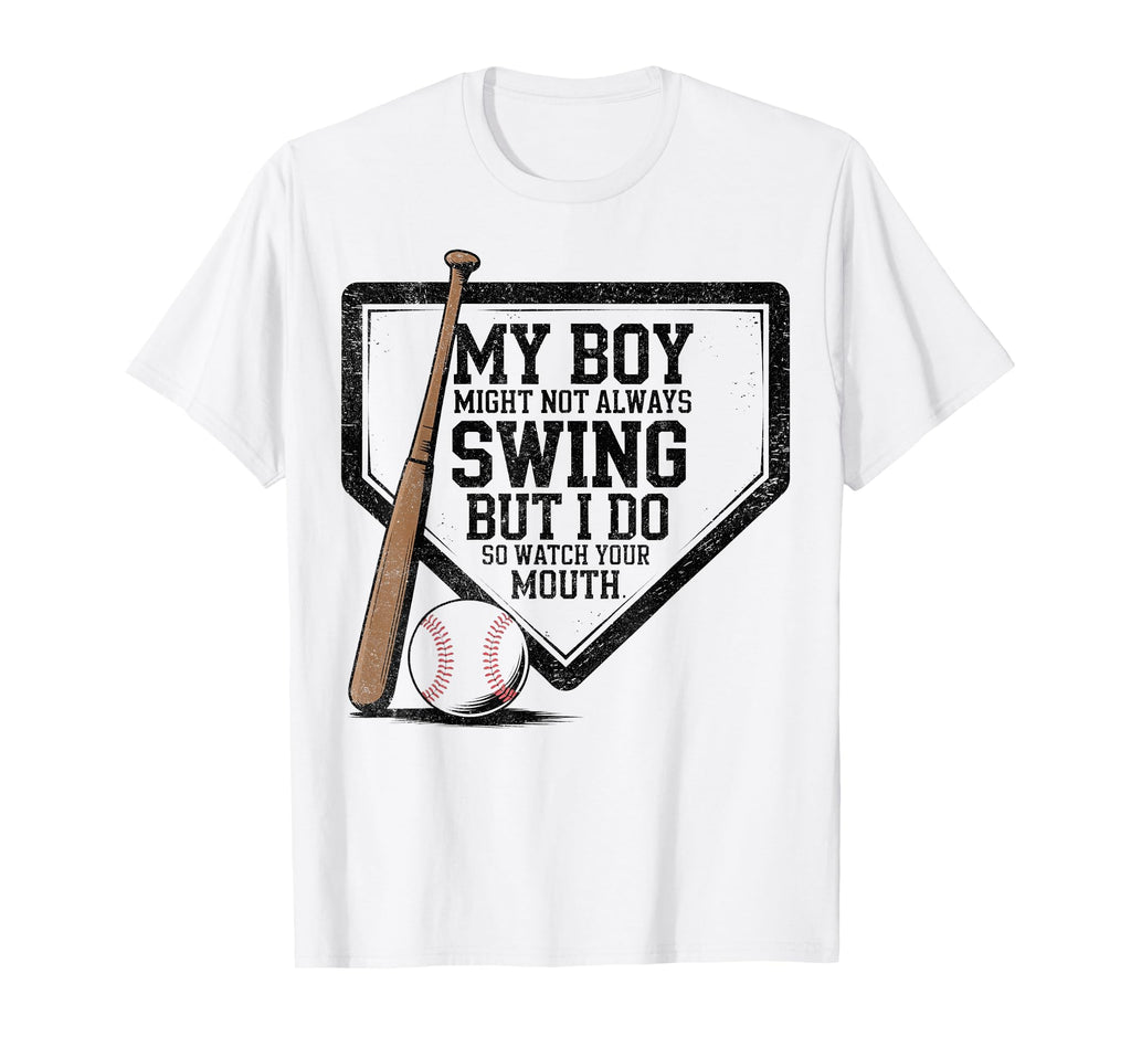 My Might Not Always Swing Baseball T-Shirt - Fun Novelty Design for Adults - T-Shirt, Sweatshirt, Hoodie