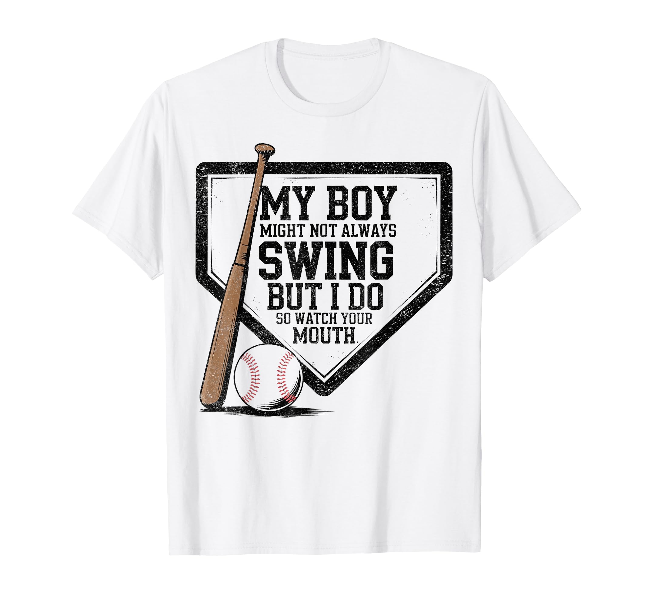 My Might Not Always Swing Baseball T-Shirt - Fun Novelty Design for Adults - T-Shirt, Sweatshirt, Hoodie