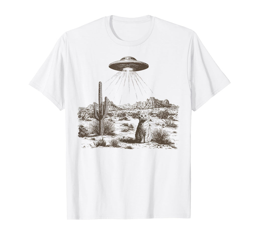 Western Ufo Alien Rodeo Cowboy Cat Wild T-Shirt - Unique Graphic Men Women - T-Shirt, Sweatshirt, Hoodie