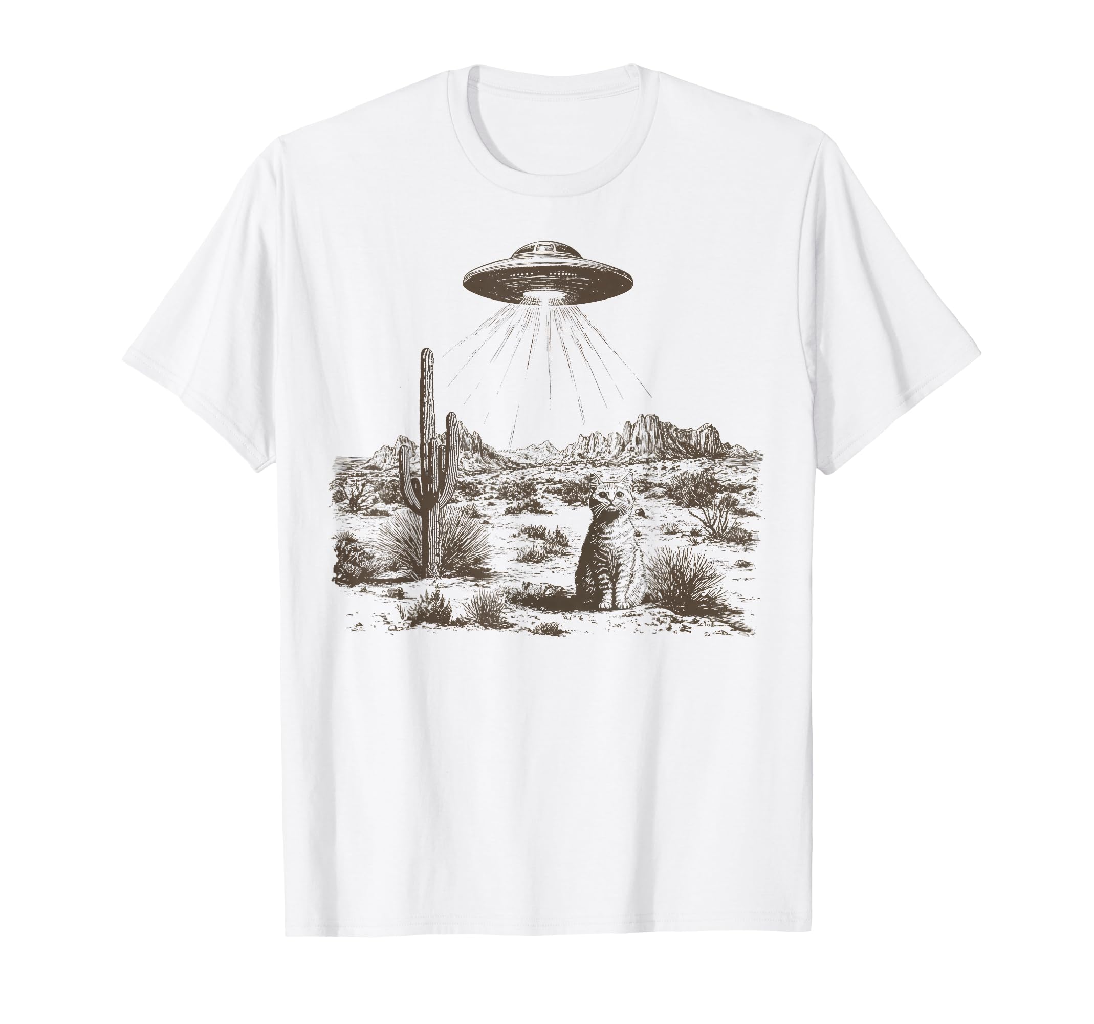 Western Ufo Alien Rodeo Cowboy Cat Wild T-Shirt - Unique Graphic Men Women - T-Shirt, Sweatshirt, Hoodie