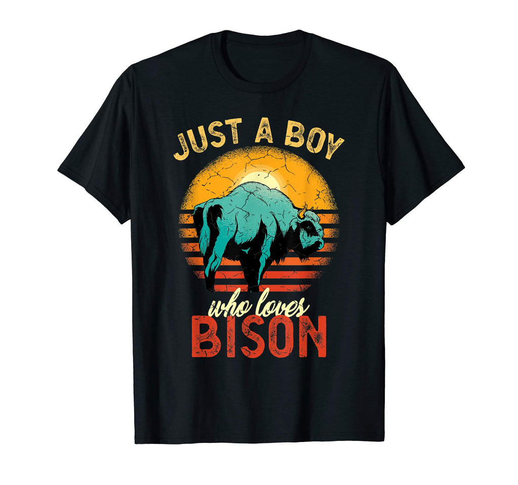 Bison Just Who Loves Bison Sunset Gift T-Shirt - Novelty Apparel Men Women - T-Shirt, Sweatshirt, Hoodie