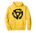45 Rpm Vinyl Record Adapter Black Hoodie - Fun Novelty Design for Adults - T-Shirt, Sweatshirt, Hoodie