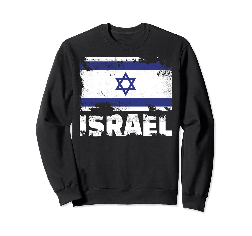 Israel Flag Distressed Israeli Sweatshirt - Aesthetic Graphic Unisex - T-Shirt, Sweatshirt, Hoodie