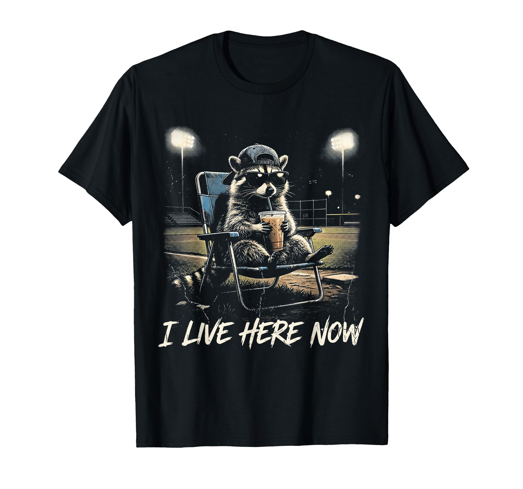 Raccoon I Live Here Now Baseball T-Shirt - Custom Art Print Men Women - T-Shirt, Sweatshirt, Hoodie