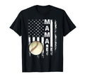 Baseball Mama America Flag T-Shirt - Aesthetic Graphic for Adults - T-Shirt, Sweatshirt, Hoodie