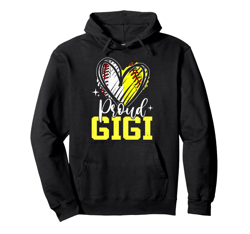 Proud Gigi Baseball Softball Heart Hoodie - Streetwear Style Unisex - T-Shirt, Sweatshirt, Hoodie
