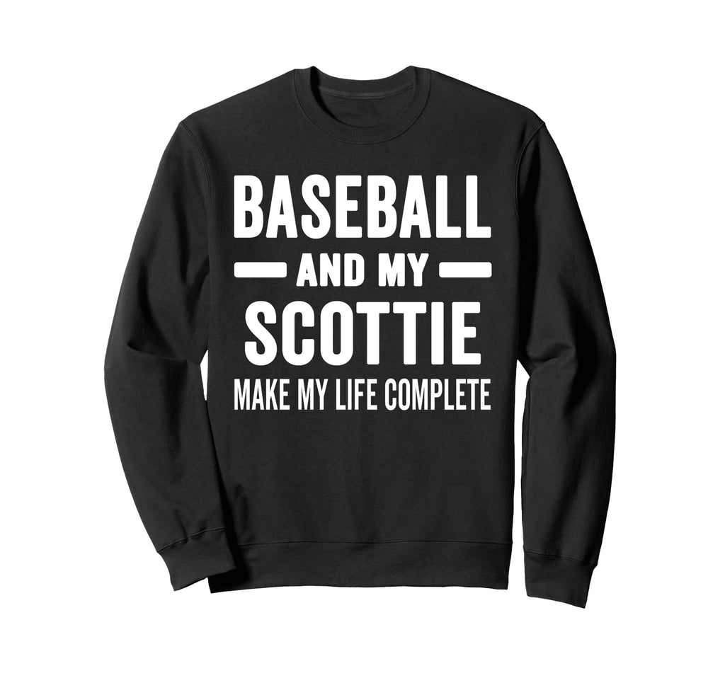 Baseball And My Scottie Mama Sweatshirt - Casual Everyday Wear Men Women - T-Shirt, Sweatshirt, Hoodie