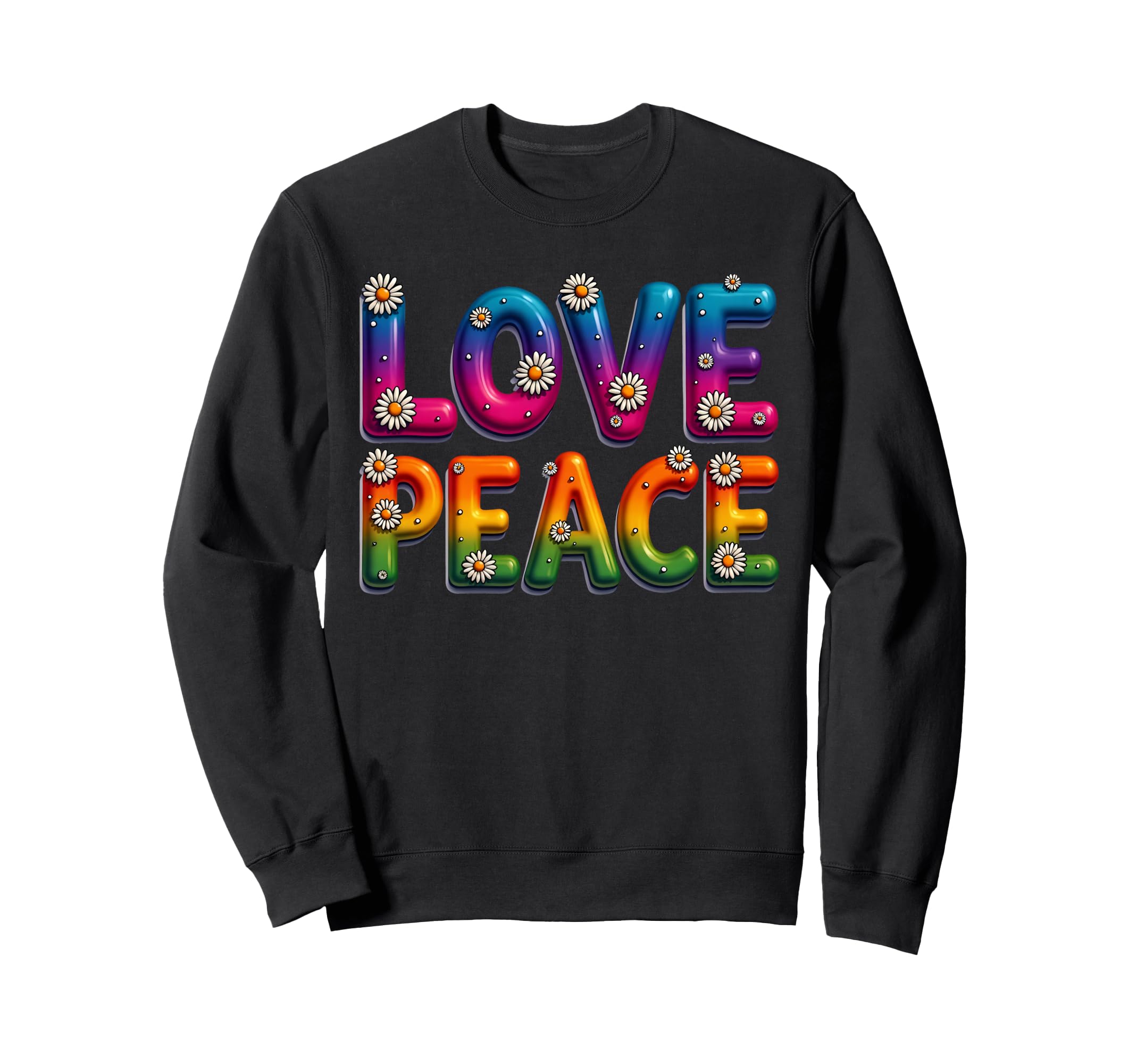 60S 70S Flower Power Groovy Love Sweatshirt - Aesthetic Graphic Men Women - T-Shirt, Sweatshirt, Hoodie