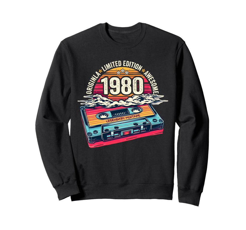 1980 Birthday Cassette Tape Gift Sweatshirt - Unique Graphic Unisex - T-Shirt, Sweatshirt, Hoodie