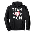 Team Mom Heart Baseball Team Mom Baseball Hoodie - Unique Graphic Unisex - T-Shirt, Sweatshirt, Hoodie