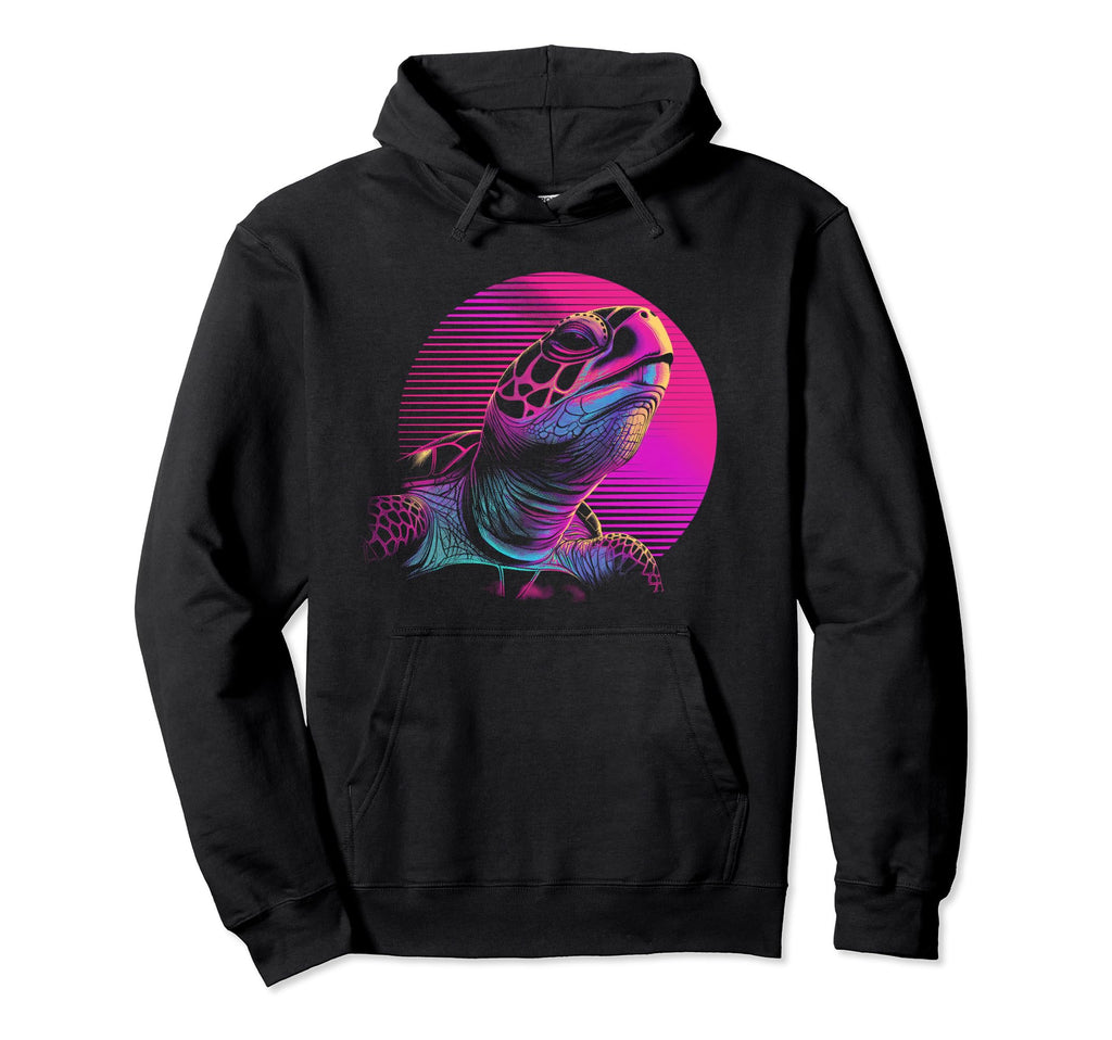 Turtle Vaporwave Aesthetic Synthwave 80S Hoodie - Unique Graphic Men Women - T-Shirt, Sweatshirt, Hoodie