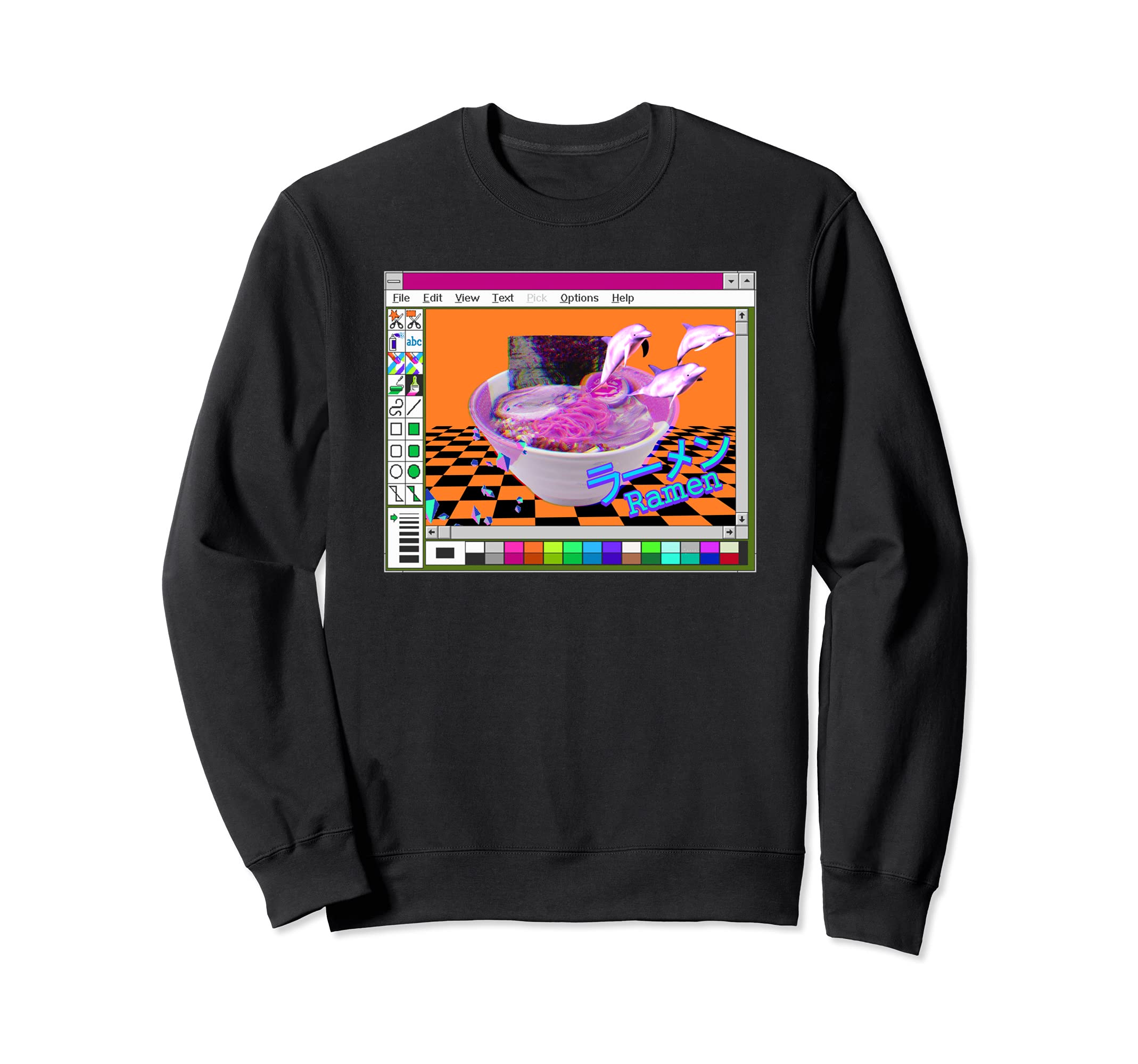 90S 80S Vaporwave Japanese Ramen Sweatshirt - Trendy Graphic Men Women - T-Shirt, Sweatshirt, Hoodie