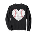 Distressed Baseball Heart Mom Sweatshirt - Casual Everyday Wear for Adults - T-Shirt, Sweatshirt, Hoodie