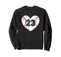 Baseball Heart Player 23 Baseball Mom Sweatshirt - Minimalist Print Unisex - T-Shirt, Sweatshirt, Hoodie