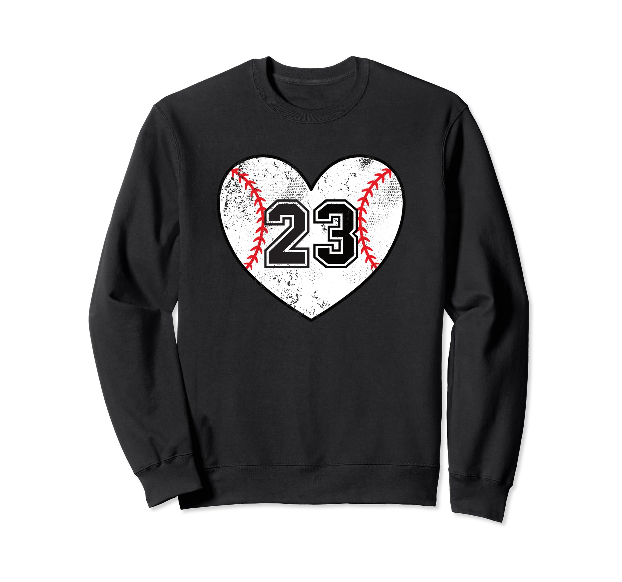 Baseball Heart Player 23 Baseball Mom Sweatshirt - Minimalist Print Unisex - T-Shirt, Sweatshirt, Hoodie