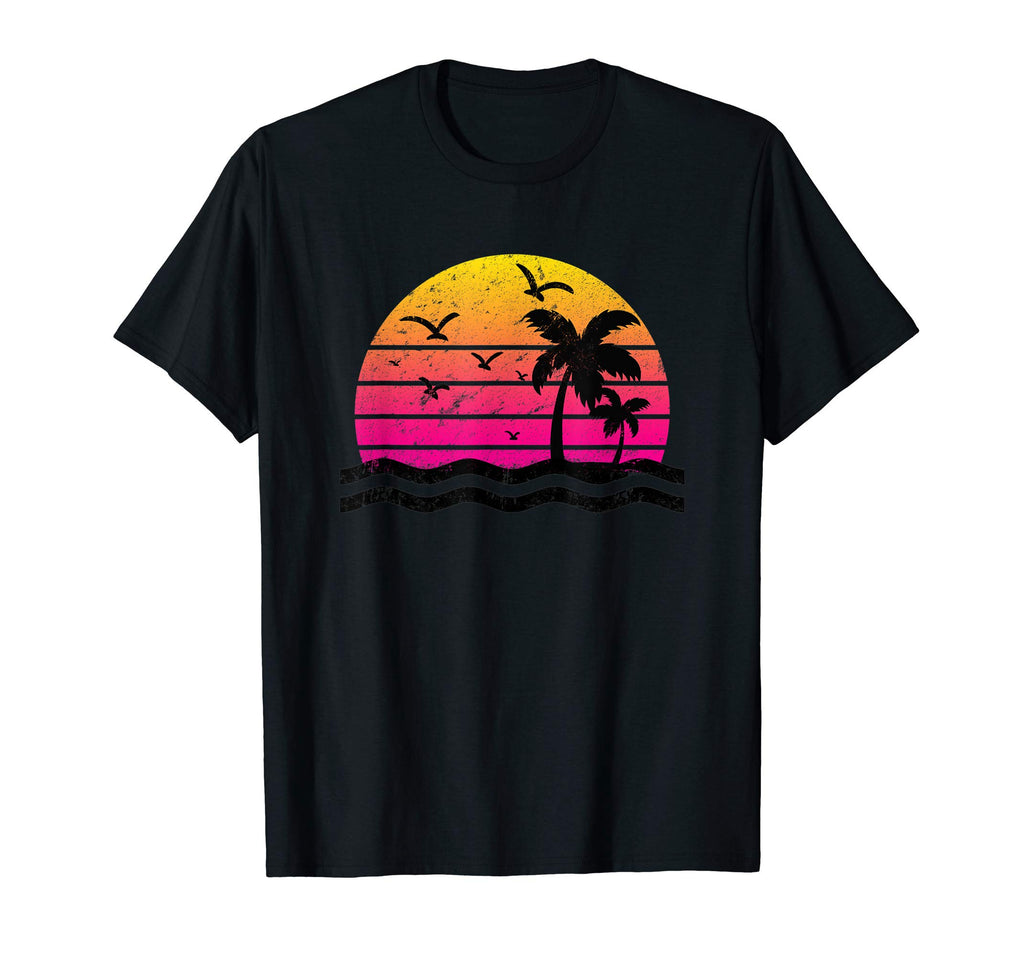 Palm Tree Sunset 80S 90S Aesthetic T-Shirt - Trendy Graphic Men Women - T-Shirt, Sweatshirt, Hoodie