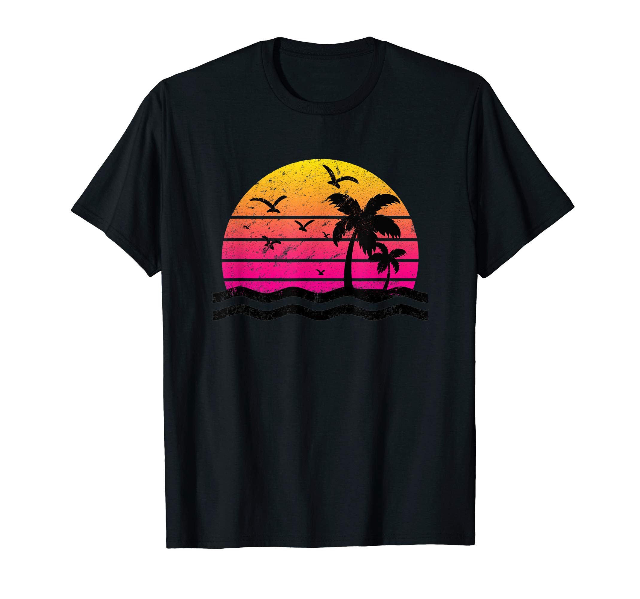 Palm Tree Sunset 80S 90S Aesthetic T-Shirt - Trendy Graphic Men Women - T-Shirt, Sweatshirt, Hoodie