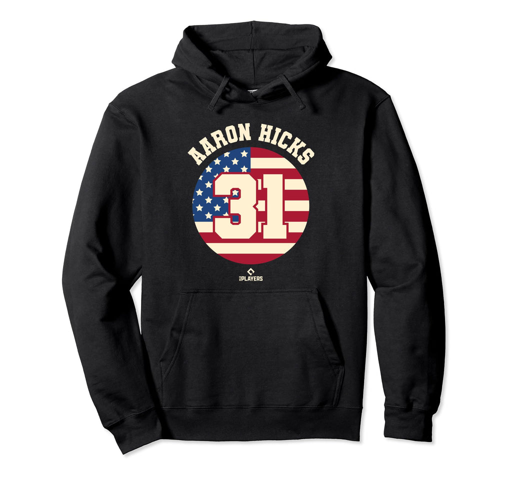 Aaron Hicks Flag Mlbpa Patriotic New Hoodie - Custom Art Print Men Women - T-Shirt, Sweatshirt, Hoodie