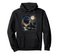 Newfoundland Dog Howling To Moon 90S Hoodie - Fun Novelty Design for Adults - T-Shirt, Sweatshirt, Hoodie
