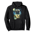 Pug Howling To Moon Meme Funny 90S Pug Hoodie - Custom Art Print Unisex - T-Shirt, Sweatshirt, Hoodie
