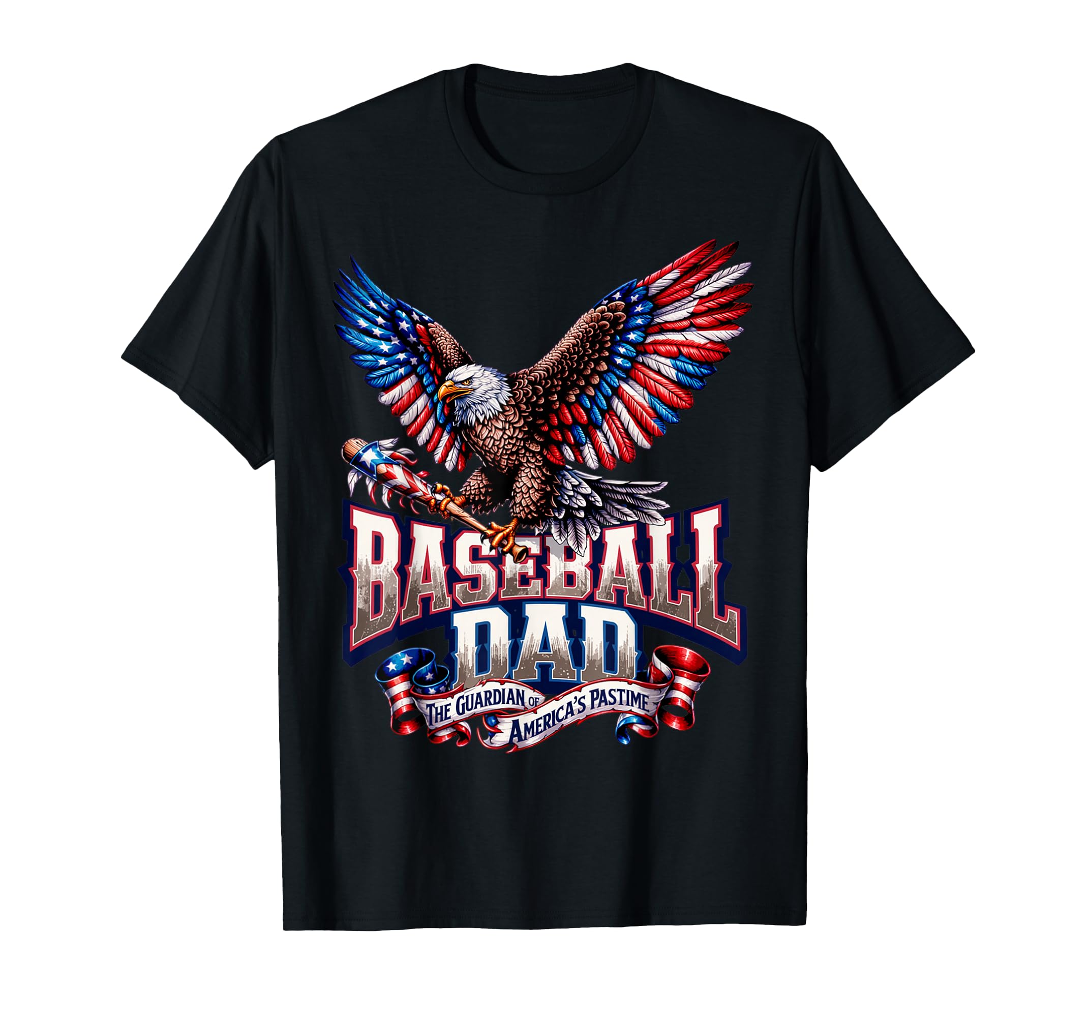 Proud Baseball Patriotic Baseball Dad T-Shirt - Casual Everyday Wear Unisex - T-Shirt, Sweatshirt, Hoodie