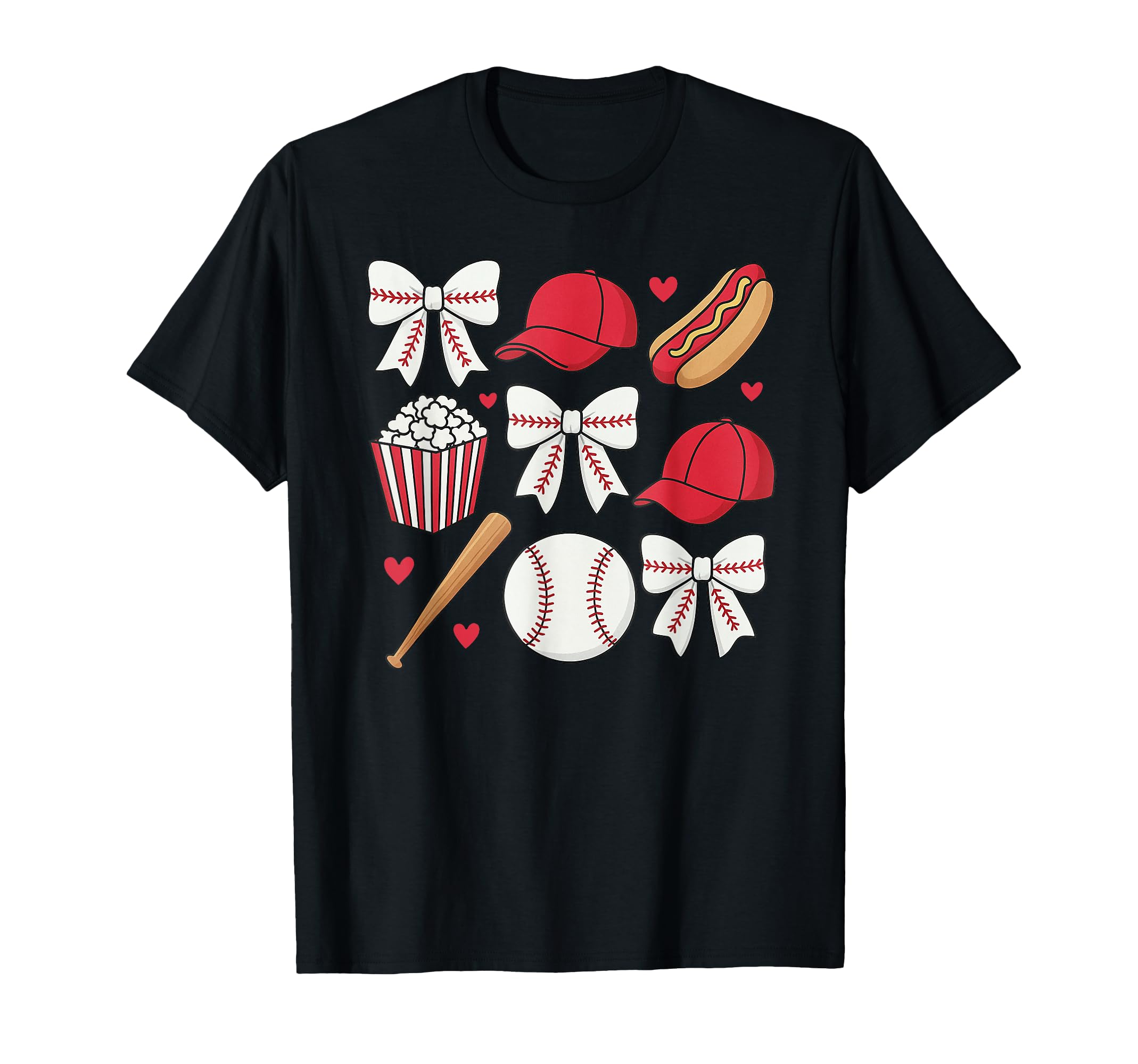 Coquette Bow Baseball Game Day Cheer Mom T-Shirt - Custom Art Print Unisex - T-Shirt, Sweatshirt, Hoodie
