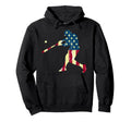 Patriotic American Flag Baseball Baseball Hoodie - Graphic Print Unisex - T-Shirt, Sweatshirt, Hoodie