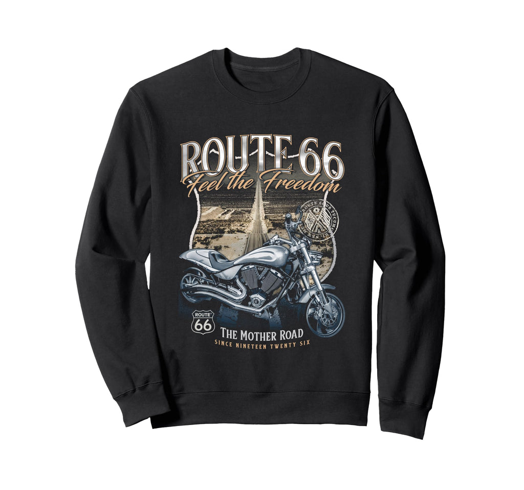 Route 66 Feel Freedom Sweatshirt - Minimalist Print for Adults - T-Shirt, Sweatshirt, Hoodie