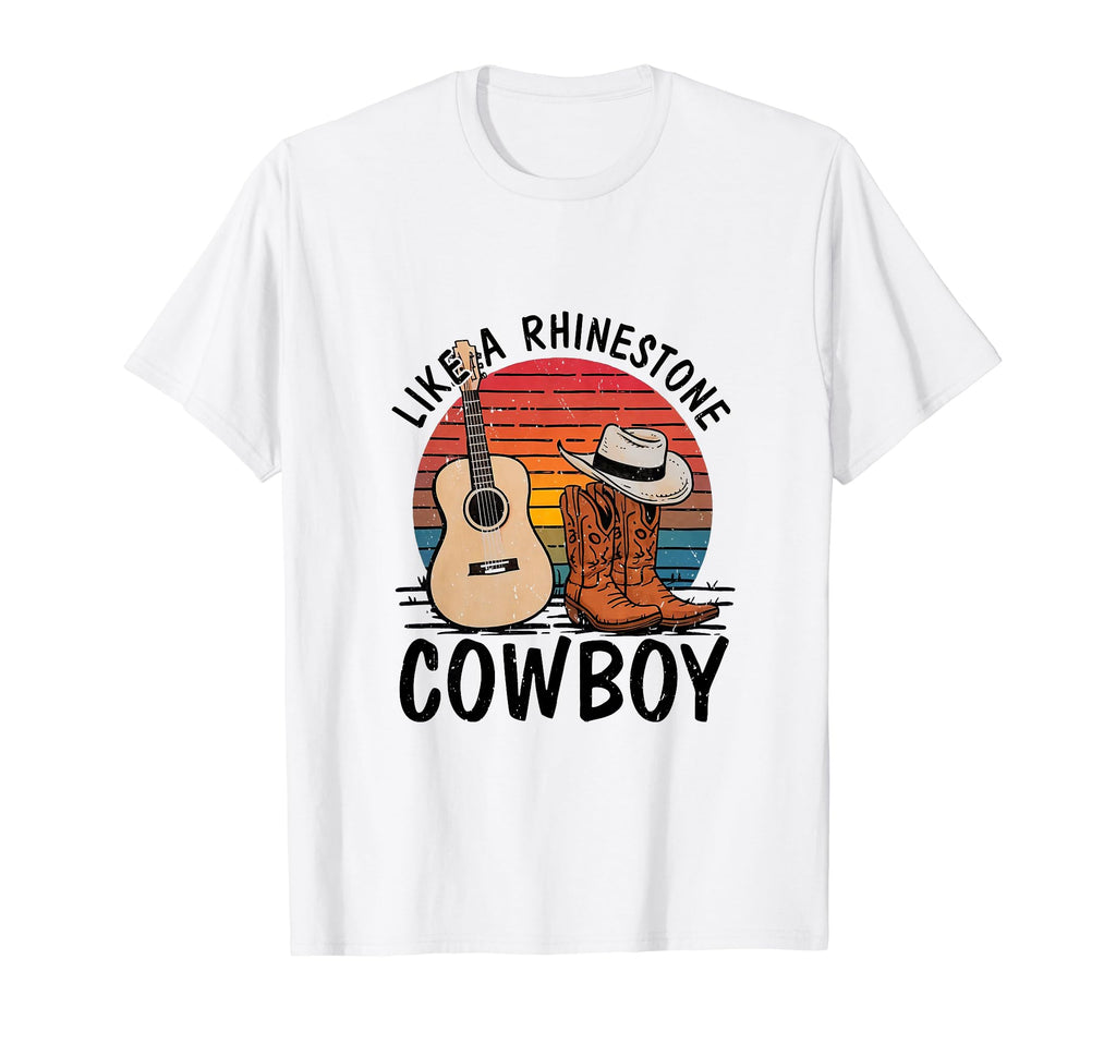 Like Rhinestone Cowboy Boots Hat Western T-Shirt - Graphic Print Men Women - T-Shirt, Sweatshirt, Hoodie