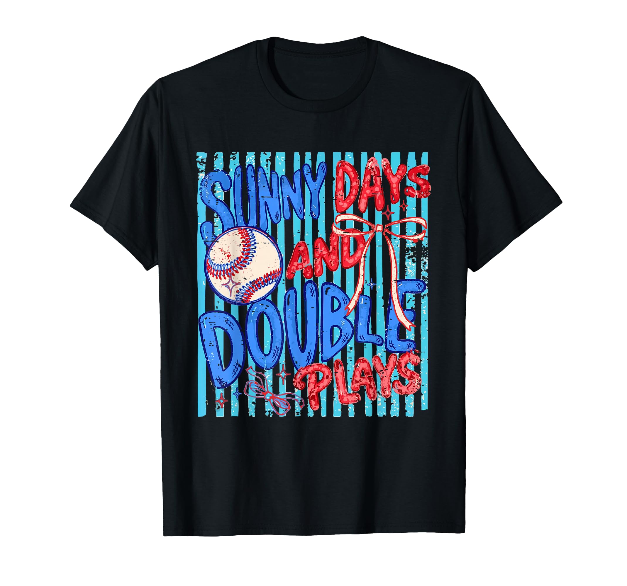 Sunny Days And Double Plays Baseball T-Shirt - Minimalist Print Men Women - T-Shirt, Sweatshirt, Hoodie