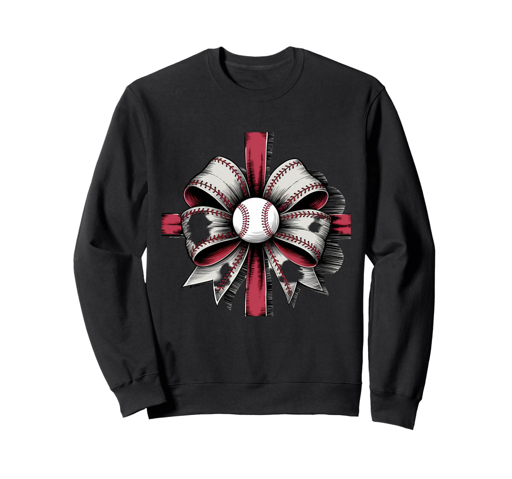 Baseball Coquette Bow Baseball Sweatshirt - Fun Novelty Design for Adults - T-Shirt, Sweatshirt, Hoodie