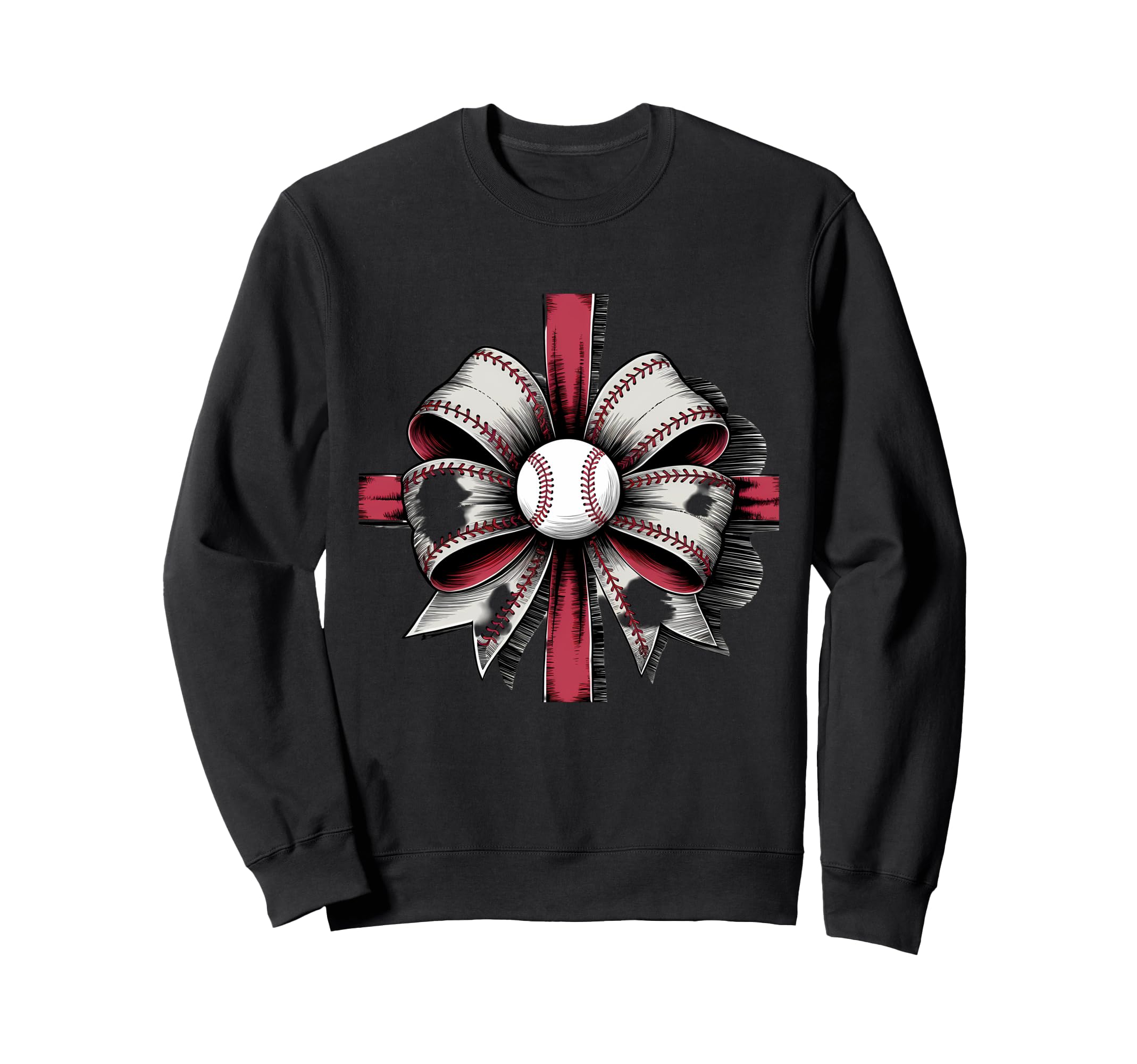 Baseball Coquette Bow Baseball Sweatshirt - Fun Novelty Design for Adults - T-Shirt, Sweatshirt, Hoodie