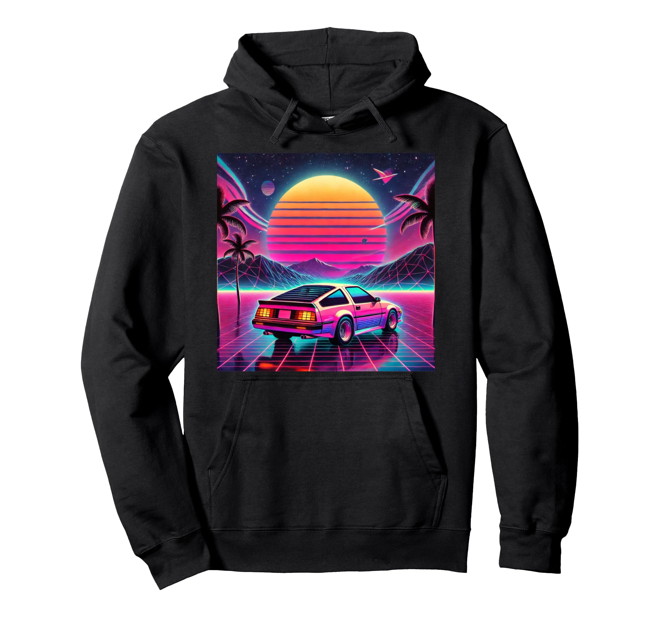 Outrun Synthwave Vaporwave Aesthetic Hoodie - Unique Graphic for Adults - T-Shirt, Sweatshirt, Hoodie
