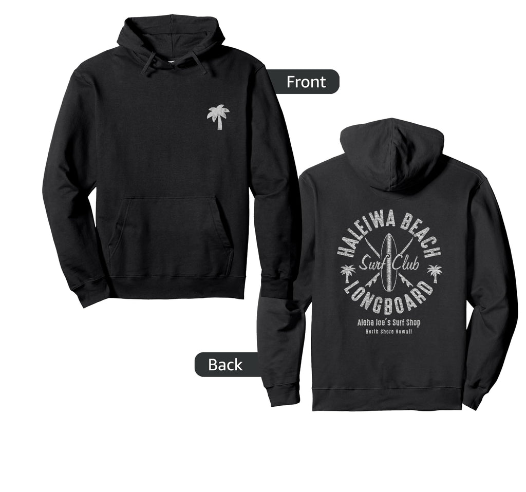 Haleiwa Beach Longboard Surf Club Hoodie - Unique Graphic for Adults - T-Shirt, Sweatshirt, Hoodie