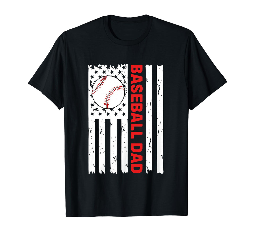 Funny Fathers Day Baseball Dad Flag Usa 4Th T-Shirt - Graphic Print Unisex - T-Shirt, Sweatshirt, Hoodie
