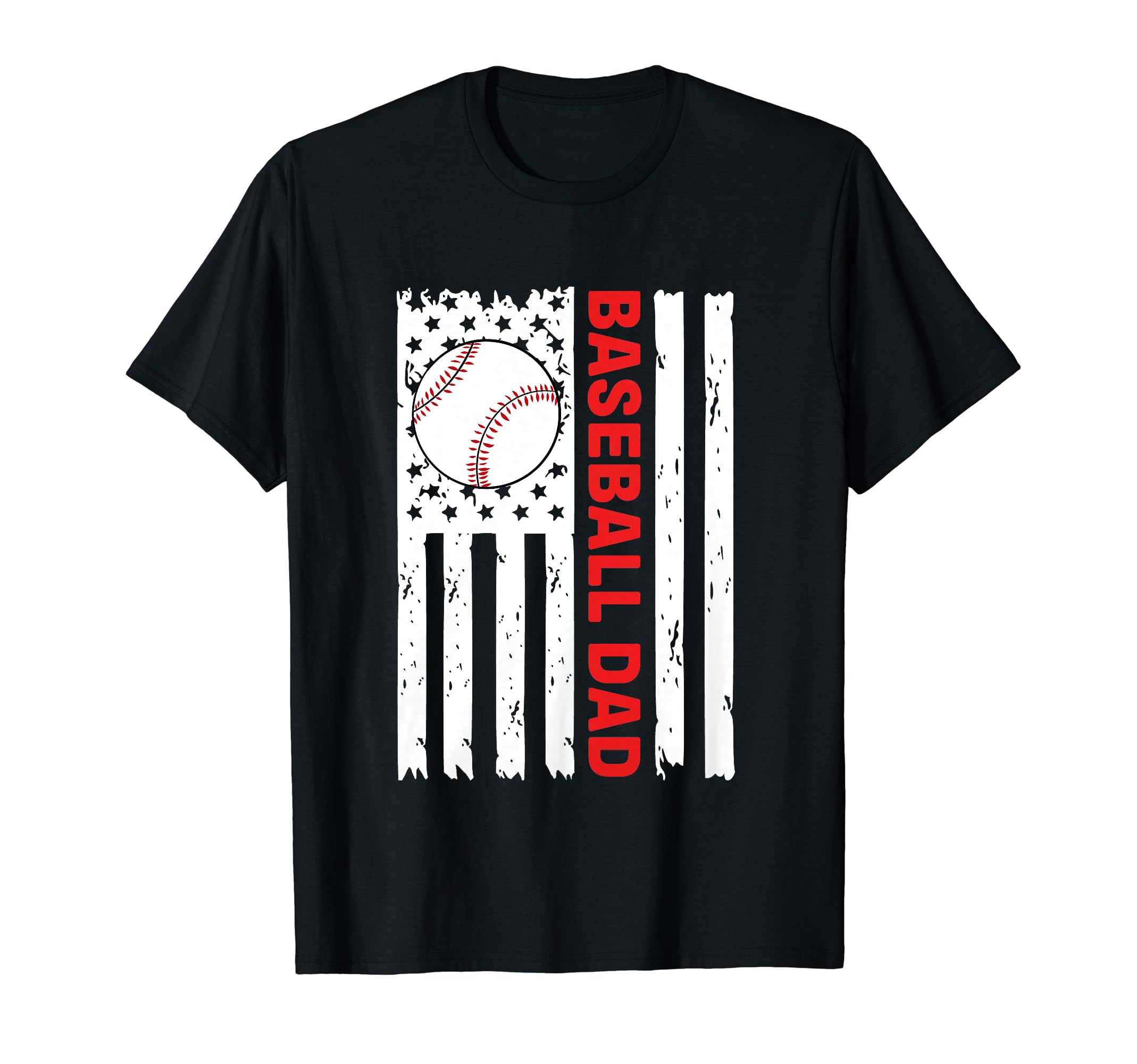 Funny Fathers Day Baseball Dad Flag Usa 4Th T-Shirt - Graphic Print Unisex - T-Shirt, Sweatshirt, Hoodie