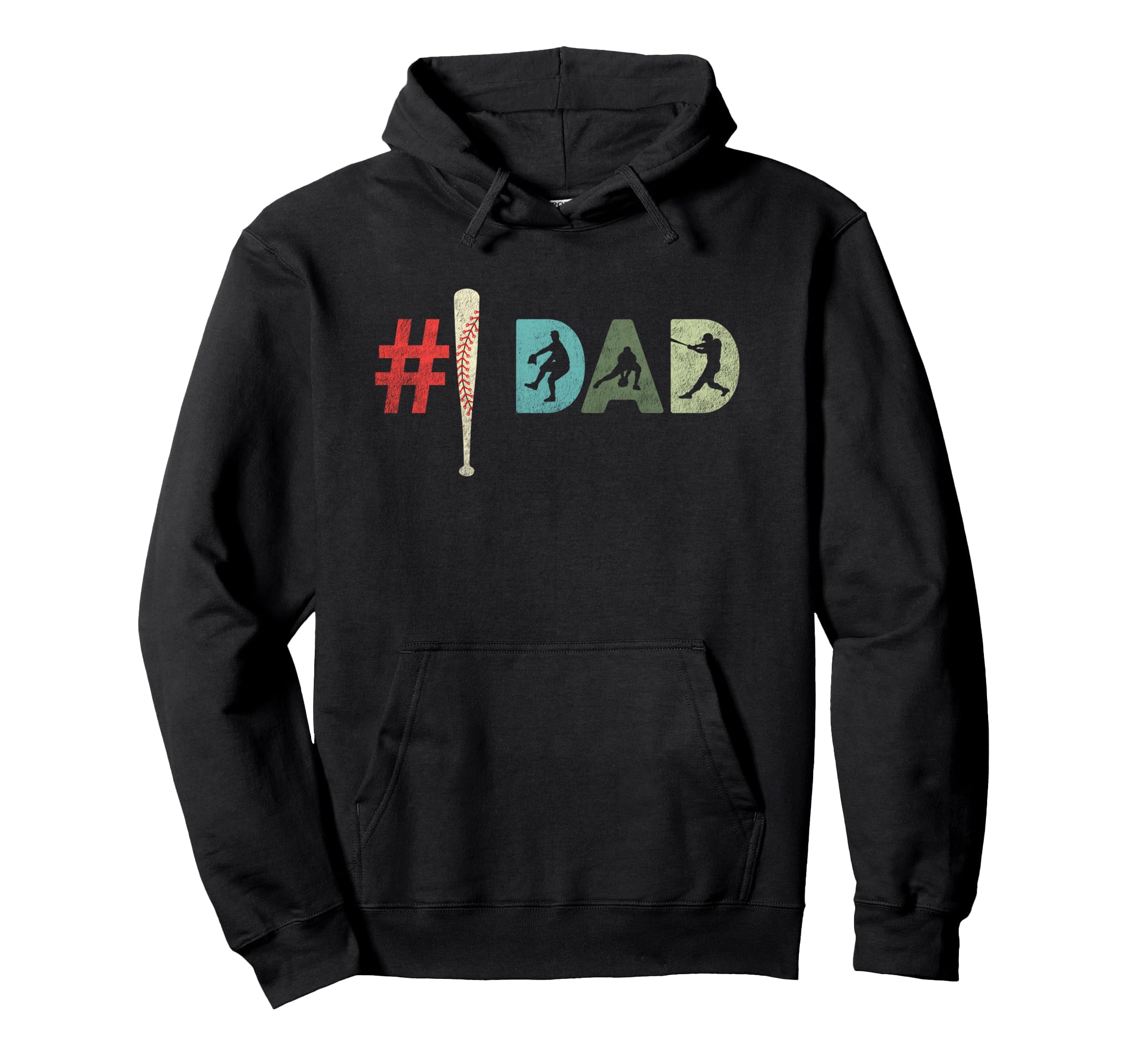 Number One Baseball Dad Fathers Day Hoodie - Graphic Print for Adults - T-Shirt, Sweatshirt, Hoodie