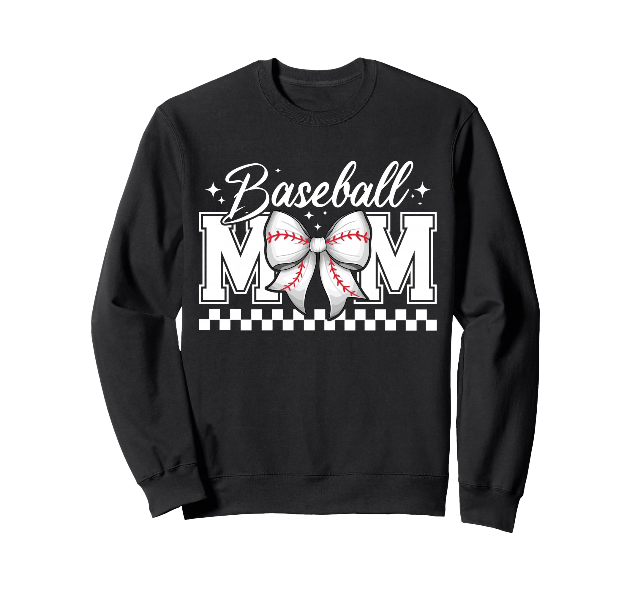 Baseball Mom Coquette Bow Sweatshirt - Casual Everyday Wear Men Women - T-Shirt, Sweatshirt, Hoodie