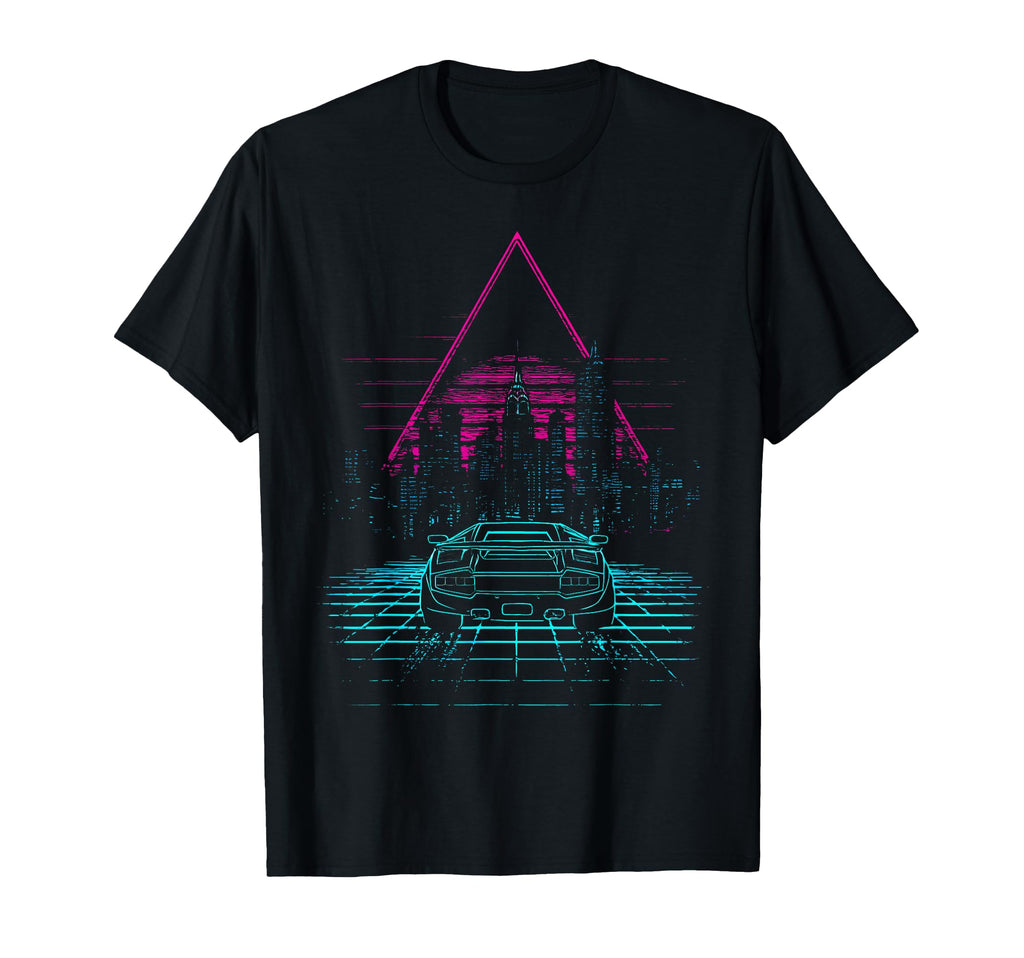 Synthwave 80S Car Aesthetic Night T-Shirt - Novelty Apparel for Adults - T-Shirt, Sweatshirt, Hoodie